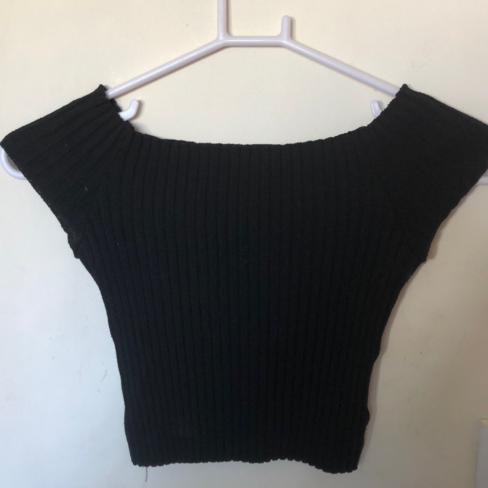 strapless black top